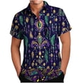 thumbnail image 1 of Mens Casual Botón Arriba Camisas de Manga Corta, Vintage Bowling Cuba Camisa de Playa Estilo de Lino, 1 of 6