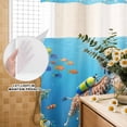 thumbnail image 3 of No Hook Shower Curtain, Funny Diving Giraffe Shower Curtains for Bathroom with See Through Top Window, Ocean Coastal Coral Fish Marine Life Waterproof & Washable Bath Curtain Long 72"x78", 3 of 9