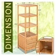 5Tier Bamboo Bathroom Storage, Corner Slim Rack Organizer Unit