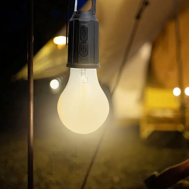Outdoor Camping Hanging Type C Charging Retro Bulb Light LED Bulb Home Emergency Lamp Camping Tent with Tungsten Wire