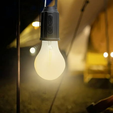 2024 Newest Outdoor Outfitters Outdoor Camping Hanging Type C Charging Retro Bulb Light New LED Bulb Home Emergency Lamp Camping Lamp Tungsten Wire Charging Camping Tent Lamp