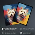 thumbnail image 2 of West Highland Terrier Dog Lover Gift Pet Portrait Blue Yellow Orange Artwork Painting Artwork Framed Wall Art Print A4, 2 of 5