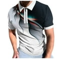 thumbnail image 2 of BOBOGOJP Polo pour Homme Décontracté à Manches Courtes, Col à Carreaux, Polo avec Poches (Rouge,P), 2 of 5