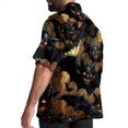 Halloween Bat Men's Casual Short Sleeve Button Down Shirts Printed
