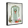 thumbnail image 3 of Stupell Industries Christmas Presents Wreath Doorstep Graphic Art Jet Black Floating Framed Canvas Print Wall Art, Design by Victoria Barnes, 3 of 6