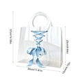 thumbnail image 3 of Clear Plastic Gift Bags with Handles Reusable Transparent Tote Bags Waterproof PVC Goodie Flower Bags for Wedding Birthday Bridal Shower 11.81x7.87in, 3 of 6