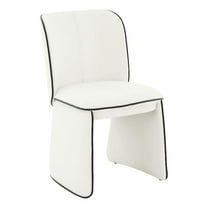 Pemberly Row Modern Faux Leather Dining Chair in Cream Finish