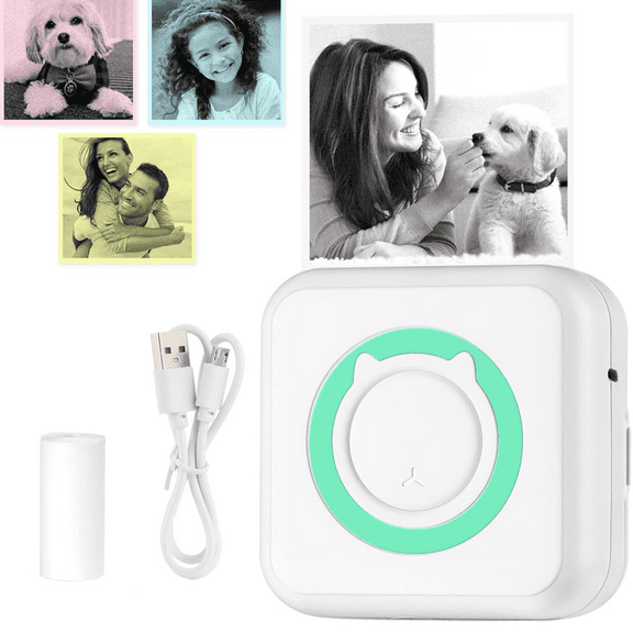 Mini Printer Sticker Thermal Printer,Bluetooth Portable Printer,Study Printer for Pictures,Photos,Journals,DIY,Compatible with Phone & Tablet