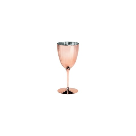

Rose Gold Metallic Plastic Wine Glasses Party Supplies Wedding 12 Pieces