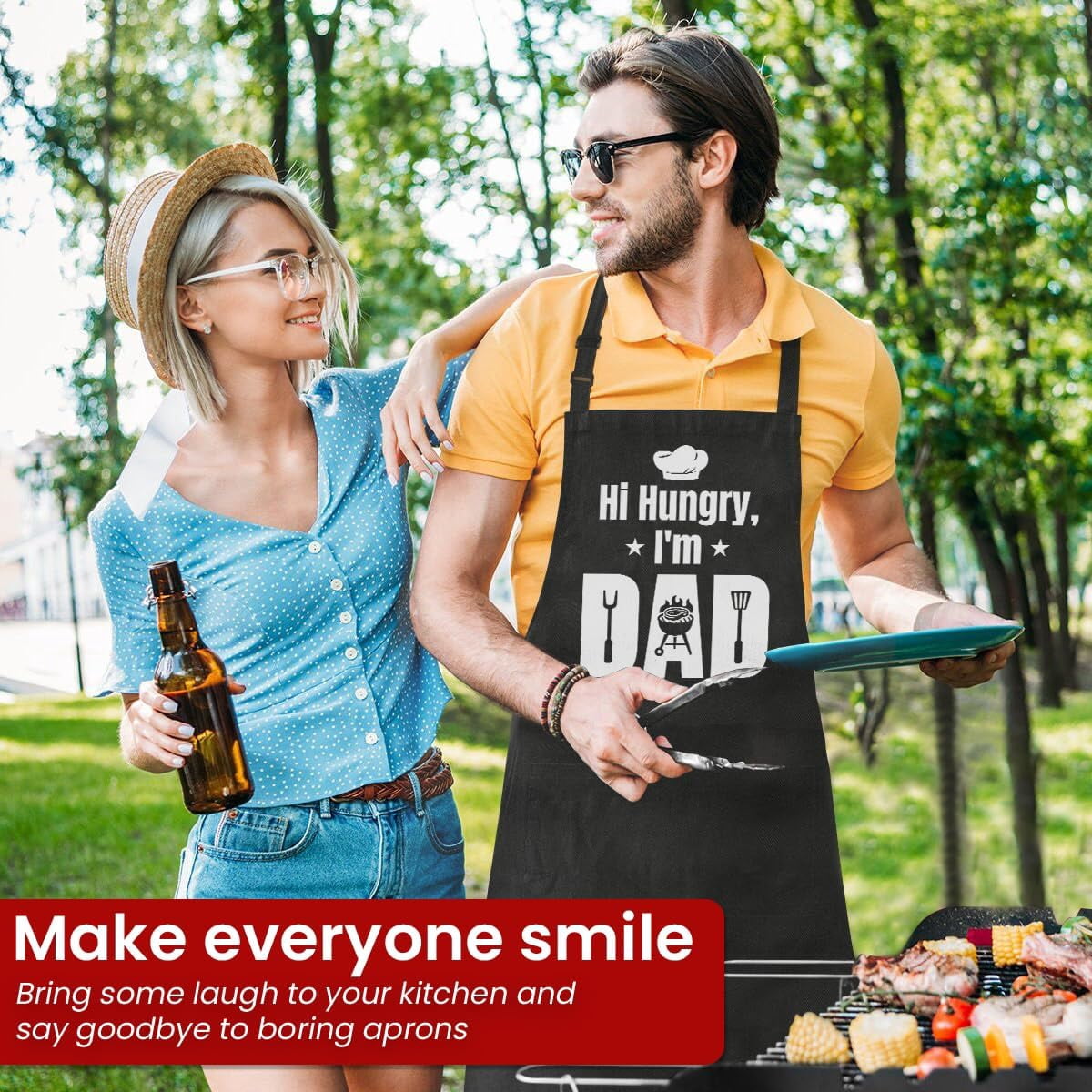 Funny Apron for Dad - Birthday Father’s Day Cooking Grilling Gifts for Mens