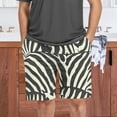 thumbnail image 7 of joogoo Mens Swim Trunks Zebra Black Print Beach Shorts Drawstring Elastic Waist Swimwear Bathing Suits XXL, 7 of 7
