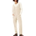 thumbnail image 5 of Yokua Women Fleece Overalls Winter Fuzzy Jumpsuits with Pocket Loose V Neck Sleeveless Sherpa Overalls Ski Snow Bibs, 5 of 8