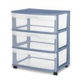 thumbnail image 1 of Sterilite Wide 3 Drawer Cart, Blue, 1 of 6