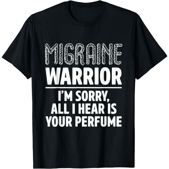 Migraine Awareness Perfume Warrior, Survivor T-Shirt mens t hirt men，black，women，misfits，journey ，boys