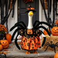 thumbnail image 5 of Halloween Porch Goose Outfit Pumpkin Dress with Witch Hat, Goose Costume for 17 Inch Statue, Outdoor Lawn Decor Yard Garden Display, 5 of 7