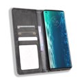 thumbnail image 4 of Compatible with Motorola Moto Edge Case Magnetic Closure Vintage Pattern PU Leather Wallet Cover with Card Slots-Black, 4 of 5