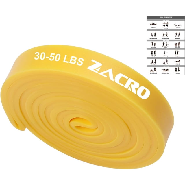 Zacro Resistance Bands Set - Pull Up Bands Set for Men and Women - Exercise Loop Bands with Door Anchor, Training Poster & Pouch for Workout Home Gym Exercise, Yoga, Pull Up Assistance Bands