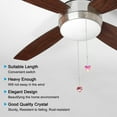 thumbnail image 4 of Uxcell 21 Inch Crystal Ceiling Fan Pull Chains, Claret, 2 Pcs (Heart Shape), 4 of 6