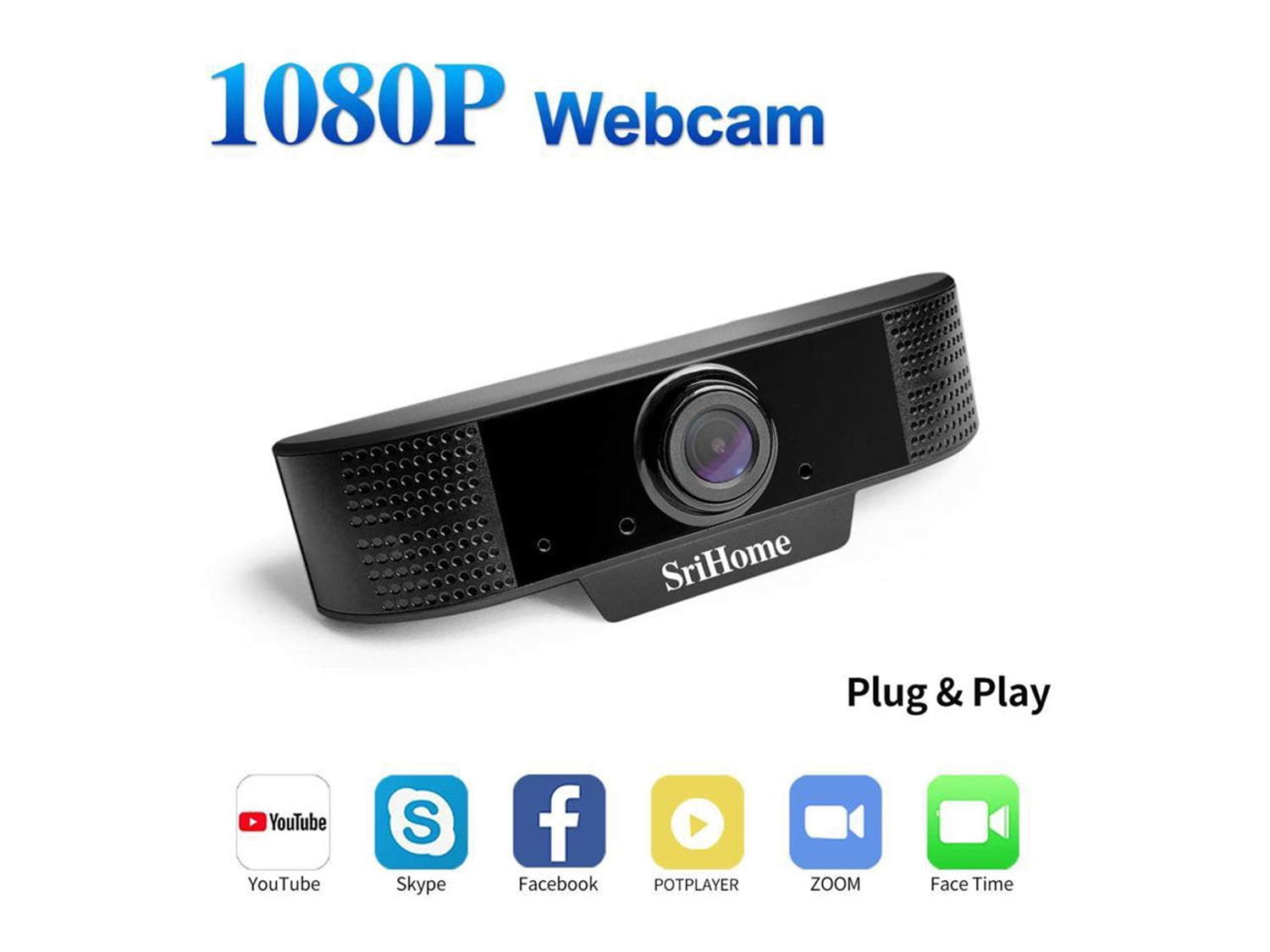 Mini PC USB cam HD 1080P Plug & Play Builtin Microphone Live