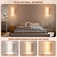 thumbnail image 2 of Apliques de Pared OCATO Juego de 2 con Enchufe 9W LED 3 Colores 2 Pantallas de Tela, 2 of 8