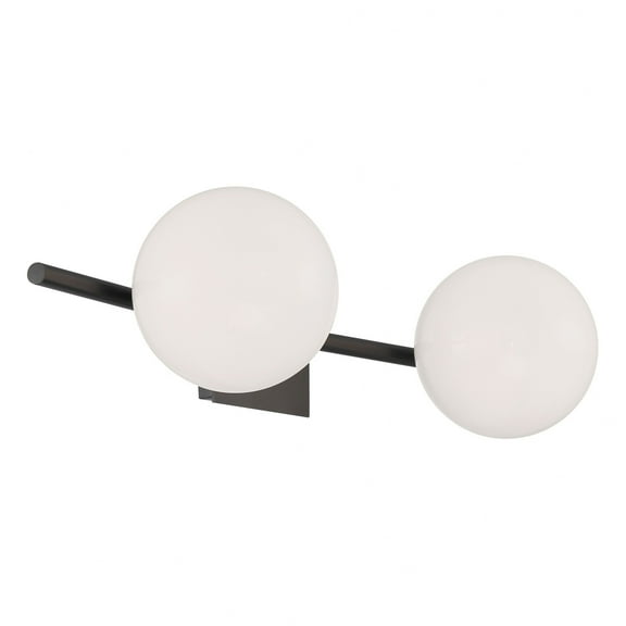 9682-ADB-OP-Norwell Lighting-Perch - 2 Light Wall Sconce-6 Inches Tall and 24 Inches Wide-Acid Dipped Black Finish
