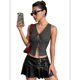 thumbnail image 2 of Chaleco con Lazo Frontal para Mujer, Top Corto Abierto, Chaleco de Verano Sin Mangas, Atuendos Y2K, Camisa Gris Oscuro L, 2 of 8