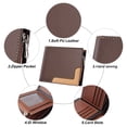 thumbnail image 3 of 1 Uds. Cartera de PU de estilo corto para hombre, billetera de empalme con cremallera cero, bolso para tarjetas múltiples, monedero, 3 of 5