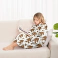 thumbnail image 4 of White Bigfoot and Footprint Pattern Blanket Hoodies for Kids 6-13YR Oversize Wearable Blanket Hoodies for Boys Girls Teens, 4 of 7