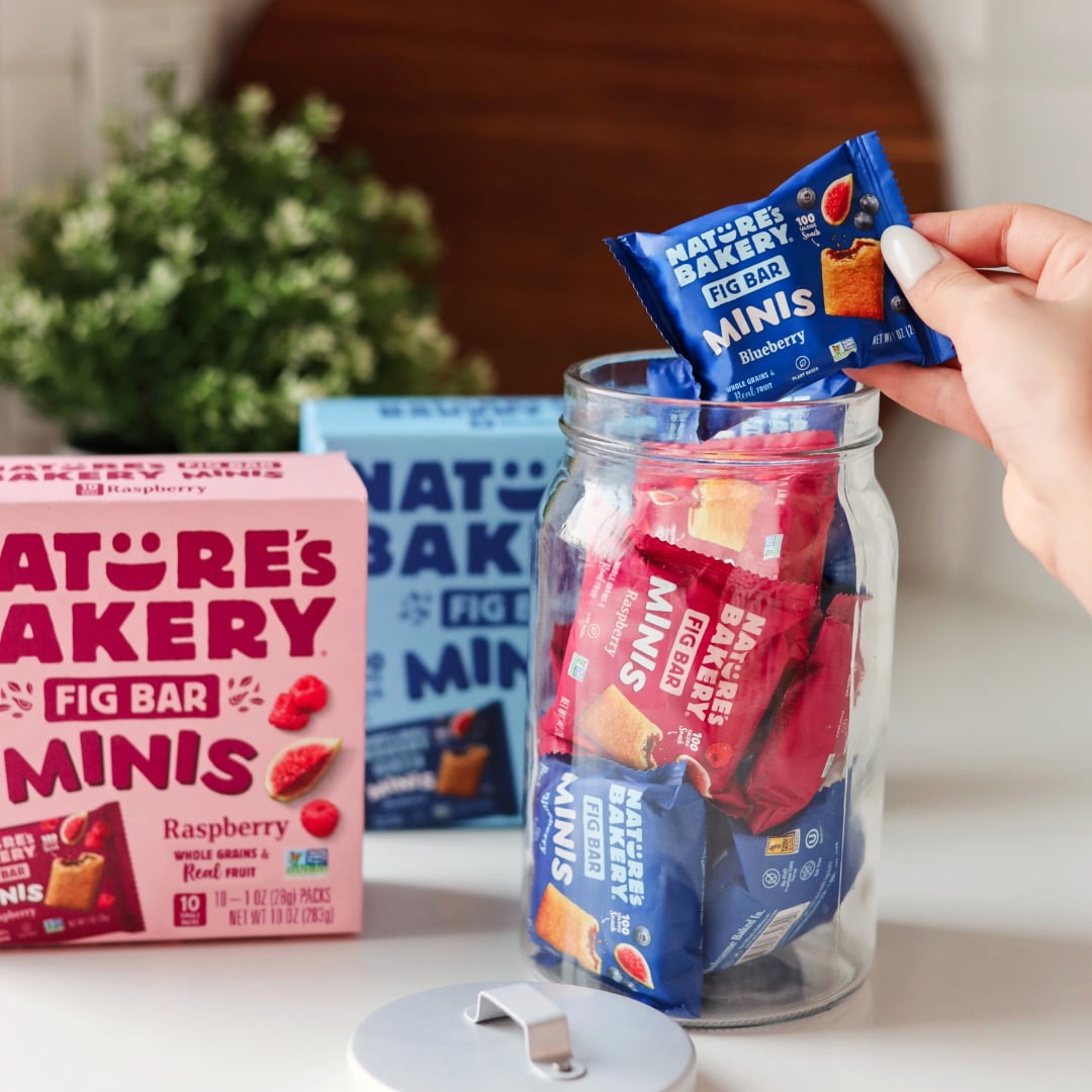 Nature's Bakery Blueberry Fig Bar Minis, 1 oz Snack Bars (60 Ct), Vegan, Non-GMO, Plant-Based