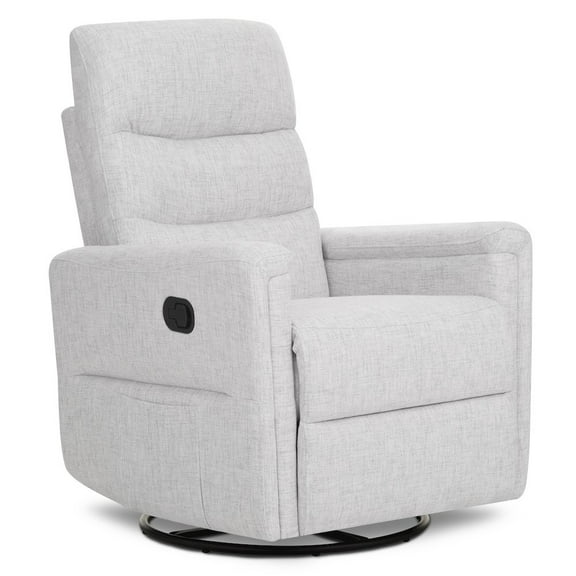 Evolur Peyton Manual Recline Glider with Full 360-Degree Swivel, Fog Grey
