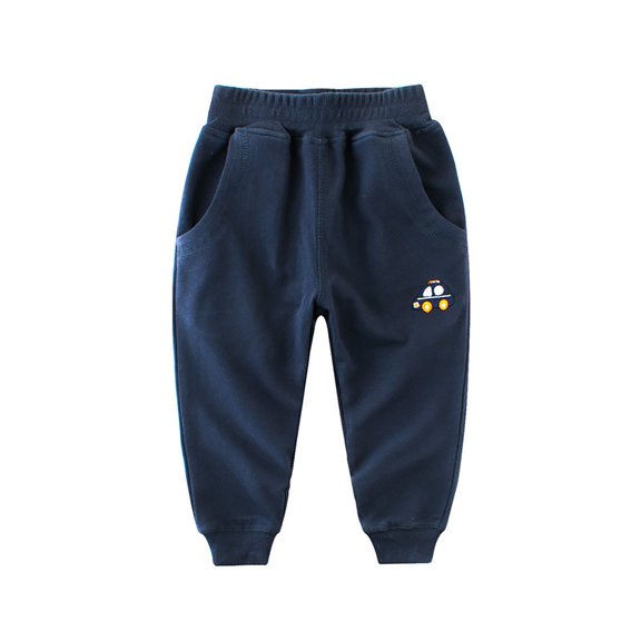 NOEGOEU Toddler Boy Sweatpants Soft Cotton Pull On Pants with Pockets Boys Joggers for 12M-7Y (Blue,3-4 Years)
