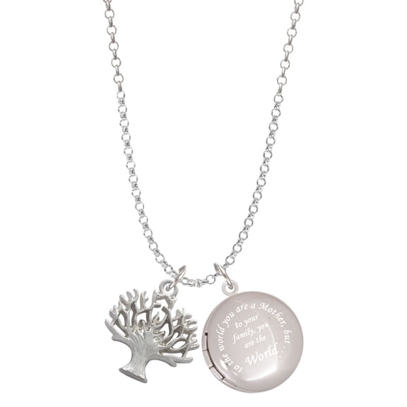 Delight Jewelry Silvertone Tree of Life To the World You are a Mother Locket Necklace