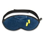Bucky Midnight Blue Velour Sleep Mask Relaxing Adjustable Eye Shades w/Ear Plugs