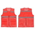 thumbnail image 5 of Fengqque Safety Jacket for Men,Breathable Mesh Coat Waterproof High Visibility Reflective Jacket with Pockets and Zipper Workwear Jacket Watermelon Red-B M(M), 5 of 5