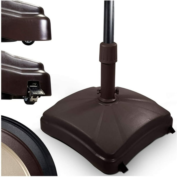 Shademobile Rolling Umbrella Base Bronze Com - Cantilever Patio Umbrella With Rolling Base