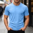thumbnail image 3 of Daiosportswear Men's T Shirt Short Sleeve Classic Crew Neck T-Shirt Summer Basic Tee Shirts Light Blue S(S), 3 of 9