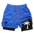 thumbnail image 2 of XFeng Men's 2 in 1 Swim Trunks, Print Board Shorts with Compression Liner, Quick Dry Beach Swim Shorts with Pockets, 2 of 3
