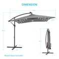 thumbnail image 2 of CHYVARY 8.2×8.2ft LED Outdoor Patio Offset Hanging Cantilever Umbrellas W/8 Ribs for Backyard,Poolside and Garden,Gray, 2 of 7