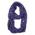 thumbnail image 1 of Womens Happy Skulls Soft Scarf - Indigo, 1 of 2