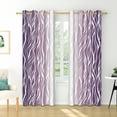 thumbnail image 2 of Nanqianyi Blackout Curtains Ombre Purple with White Wave Striped for Bedroom Living Room, Grommet Thermal Insulated Window Drapes, 42 x 96 Inch, 2 Panels, 2 of 11