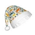 thumbnail image 2 of Fuzoiu Dinosaurs and Tropical Leaves Print Santa Hat Christmas Hat for Adults,Santa Hats with Pompom, Unisex Xmas Holiday Hat for Christmas New Year Festive Party Supplies, 2 of 6