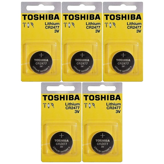 5 x Toshiba CR2477 3V Lithium Coin Cell Batteries