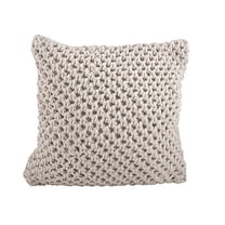 Sheridan Knitted Down Filled Throw Pillow, 20-inch Square (Vanilla)