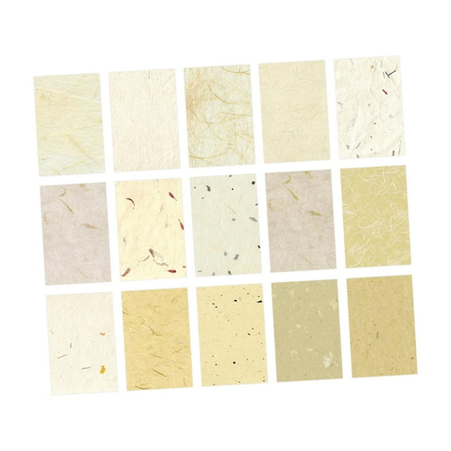 Luzkey 15 Pieces Scrapbook Paper Aesthetic Textured Paper for Writing Drawing Diary Yellow