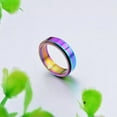 thumbnail image 5 of 6MM Rainbow Spinner Band Titanium Steel Wedding Engagement Party Ring Size 6-11, 5 of 9