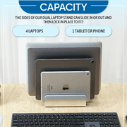Elestoria Vertical Laptop Stand Office Desk Accessories Laptop Organizer, Silver
