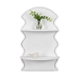 thumbnail image 4 of American Art Decor White Wavy Arched Lunar Ledges Wall Shelf, Wooden 2-Tier Floating Bookshelf for Wall, Carved Fluted Arch Display Shelf for Bedroom Bathroom Kitchen Living Room Decor, 14" x 24", 4 of 8