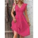 thumbnail image 1 of Vestido elegante con mangas de hoja de loto y escote en V., 1 of 6