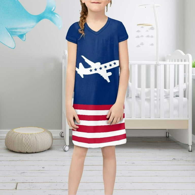 Baby Outfits Toddler Girl Short Sleeve Independence Day Star Print