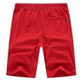 thumbnail image 2 of Tyhengta Mens Shorts Casual Comfortable Workout Shorts Drawstring Zipper Pockets Elastic Waist Red 34, 2 of 8